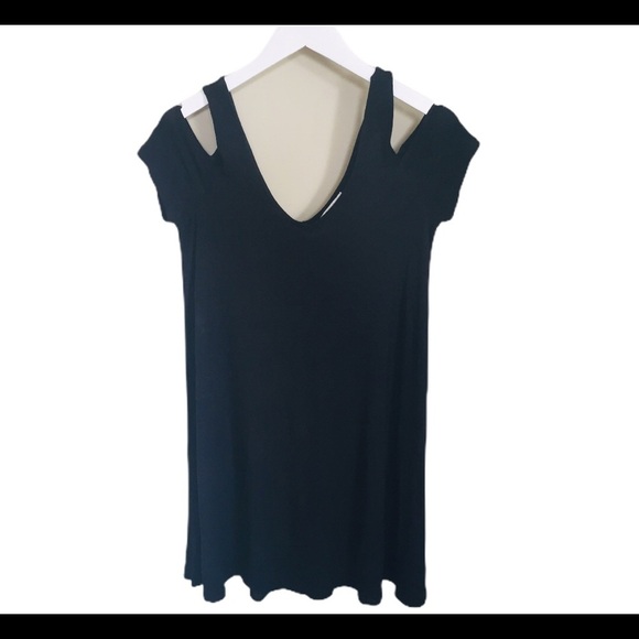 AMERICAN EAGLE OUTFITTERS Swing Dress With Cold Shoulder Detail Black Size Small - Picture 10 of 13